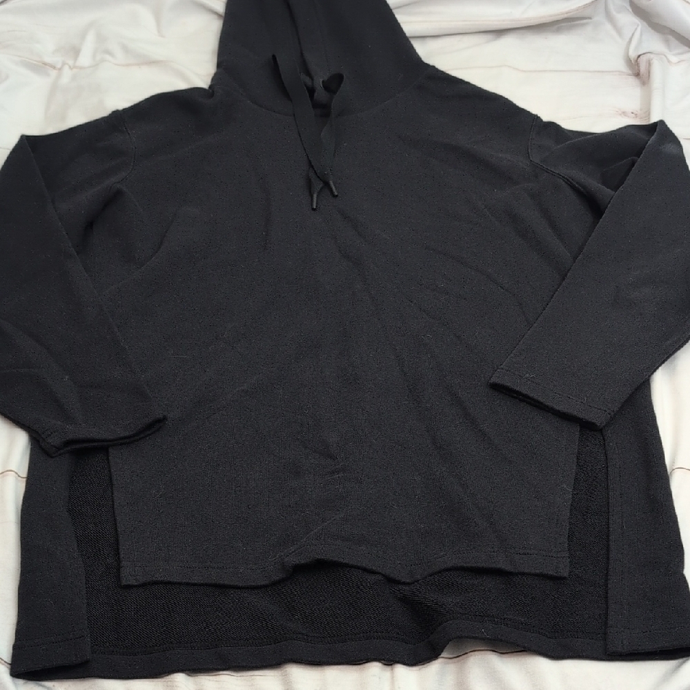 Athleta Women's Black Long Sleeve Yogi High Low Hoodie Sweatshirt Size Small